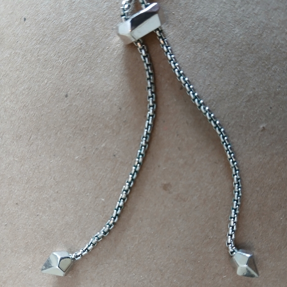 Kendra Scott Reid Silver Necklace with Light Blue Pendant Adjustable Length - Picture 4 of 5